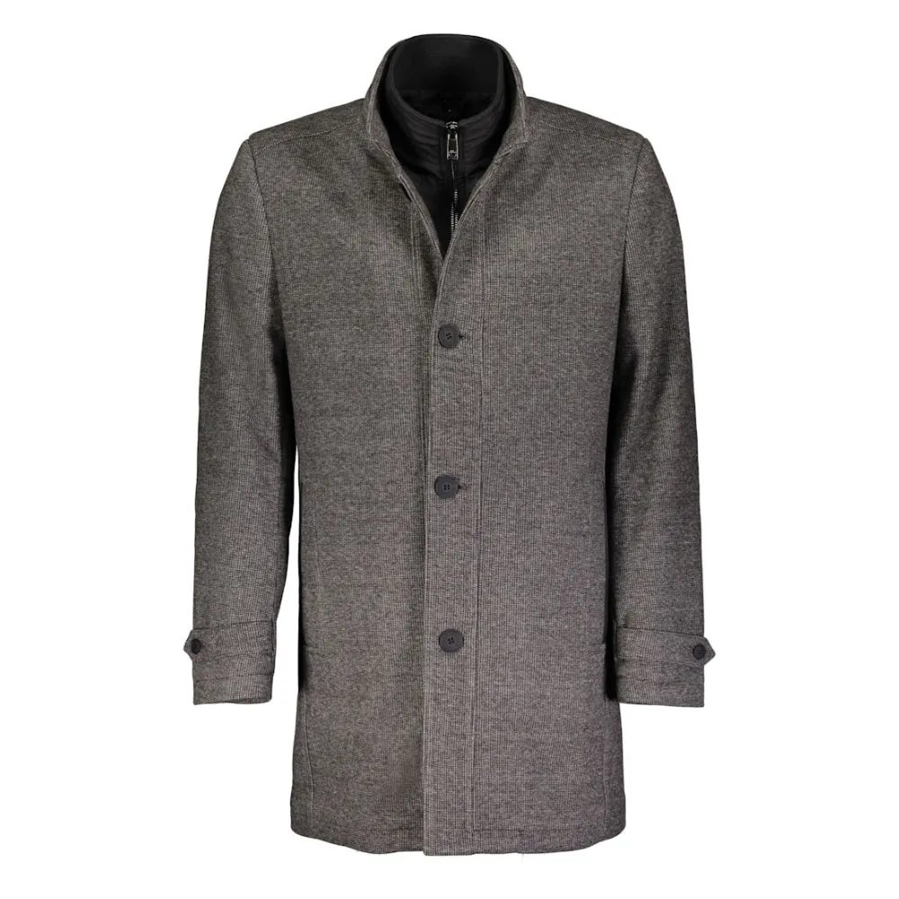 ROY ROBSON Mantel Fine Structured Grey Overcoat | Menswear Online