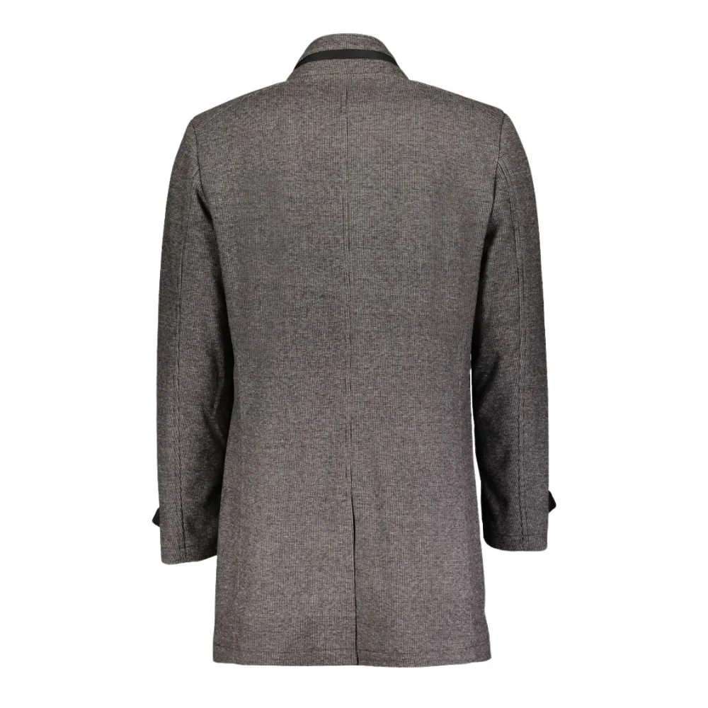 ROY ROBSON Mantel Fine Structured Grey Overcoat | Menswear Online