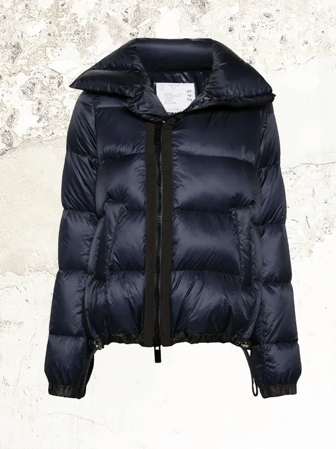 sacai zip-up puffer jacket