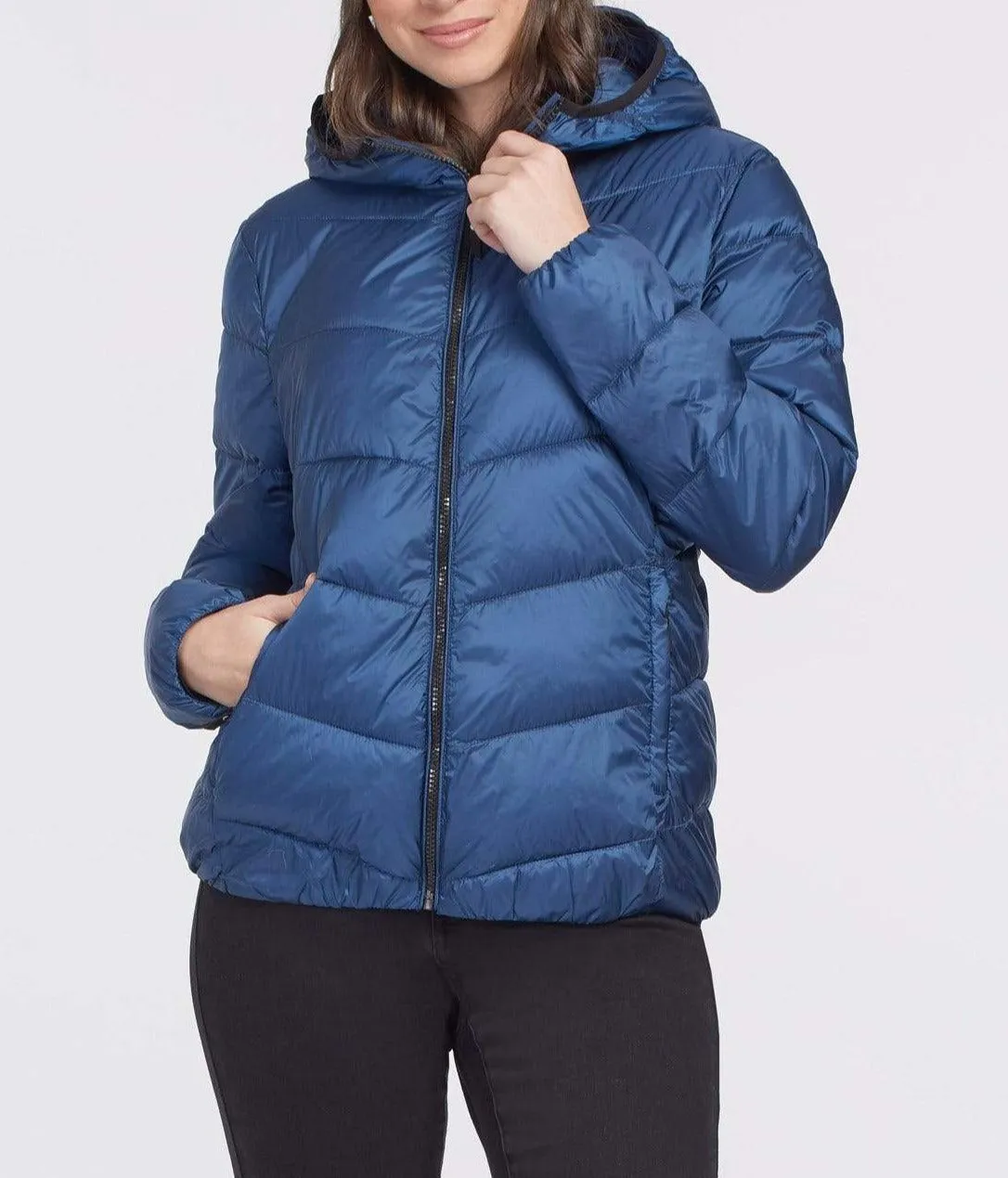 Short Iridescent Puffer Coat