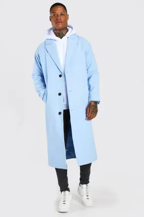 Single Breasted Extra Longline Overcoat | boohooMAN UK