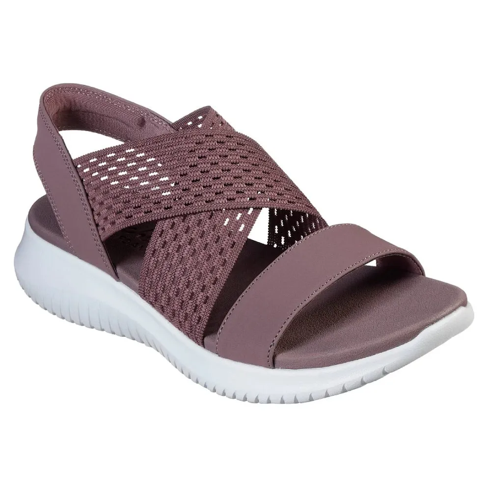 SKECHERS Women's Ultra Flex Neon Star sandal (Mauve)