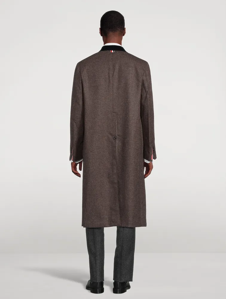 THOM BROWNE Shetland Elongated Sack Overcoat