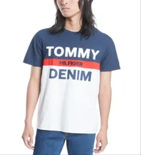 Tommy Hilfiger Men's Logo Graphic T-Shirt Blue Size Large