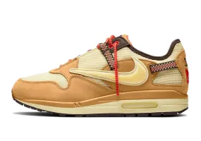 Travis Scott x Nike Air Max 1 Wheat Lemon Drop Baroque Brown Chile Red DO9392-701