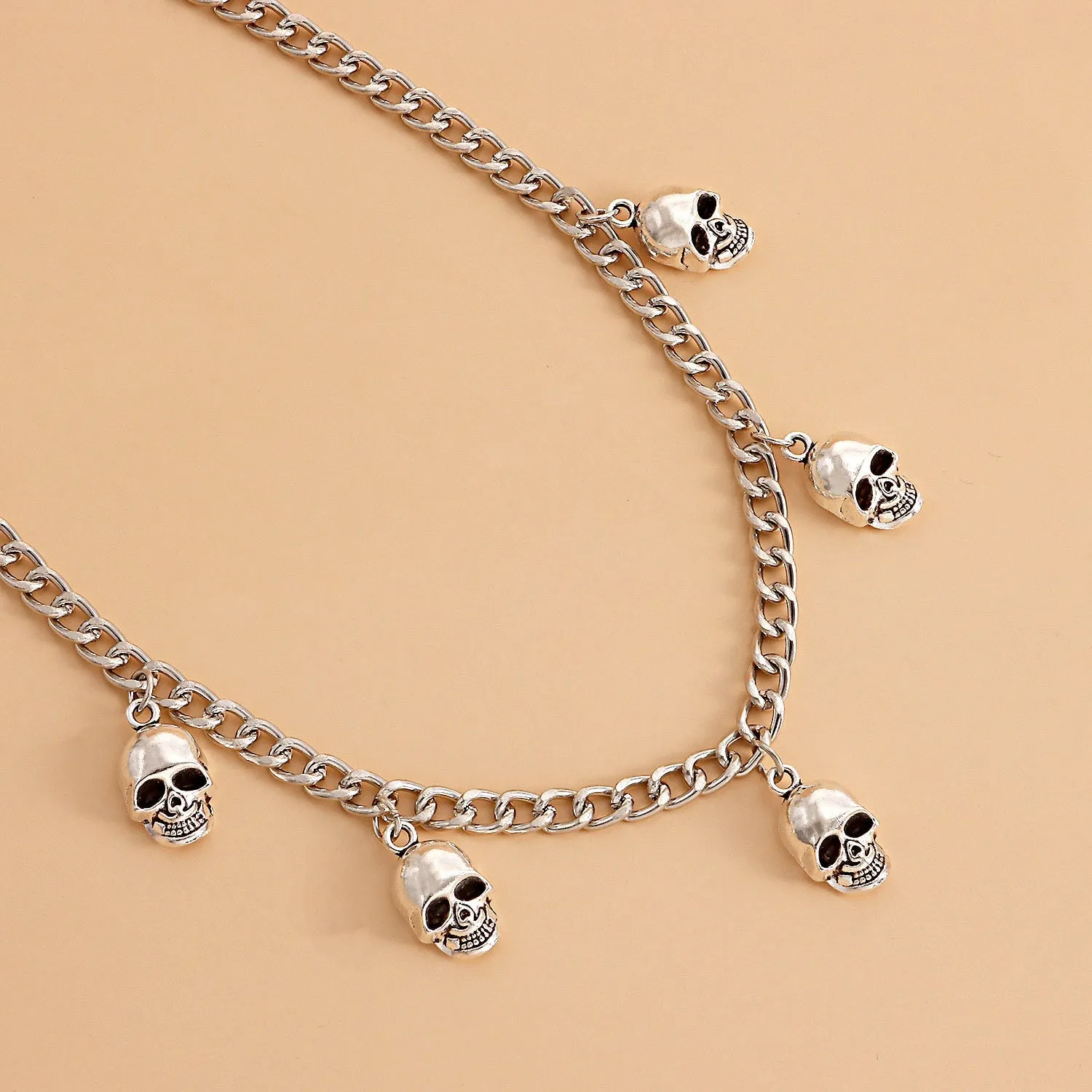 Trendy Gothic Women Skull Necklace