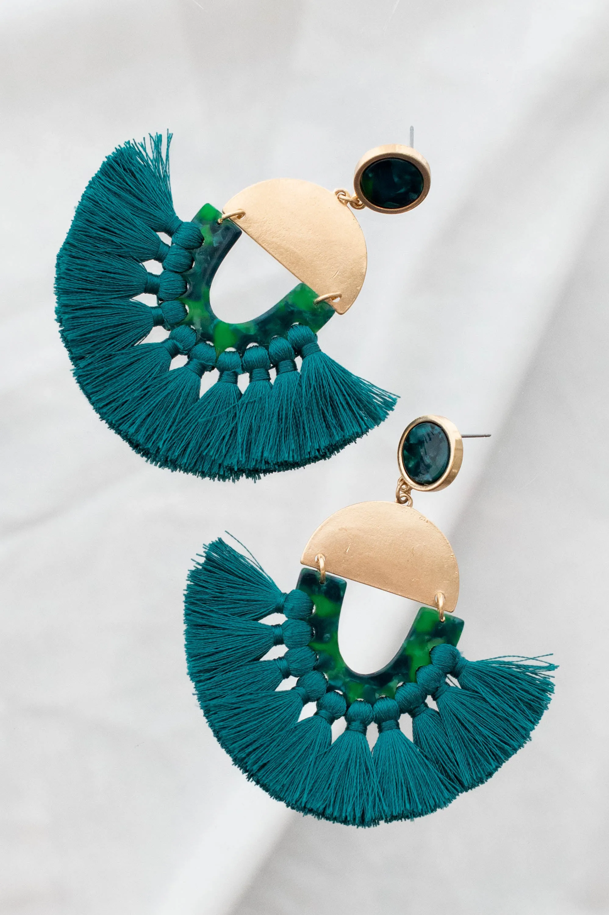 Vegas Style Earrings, Teal