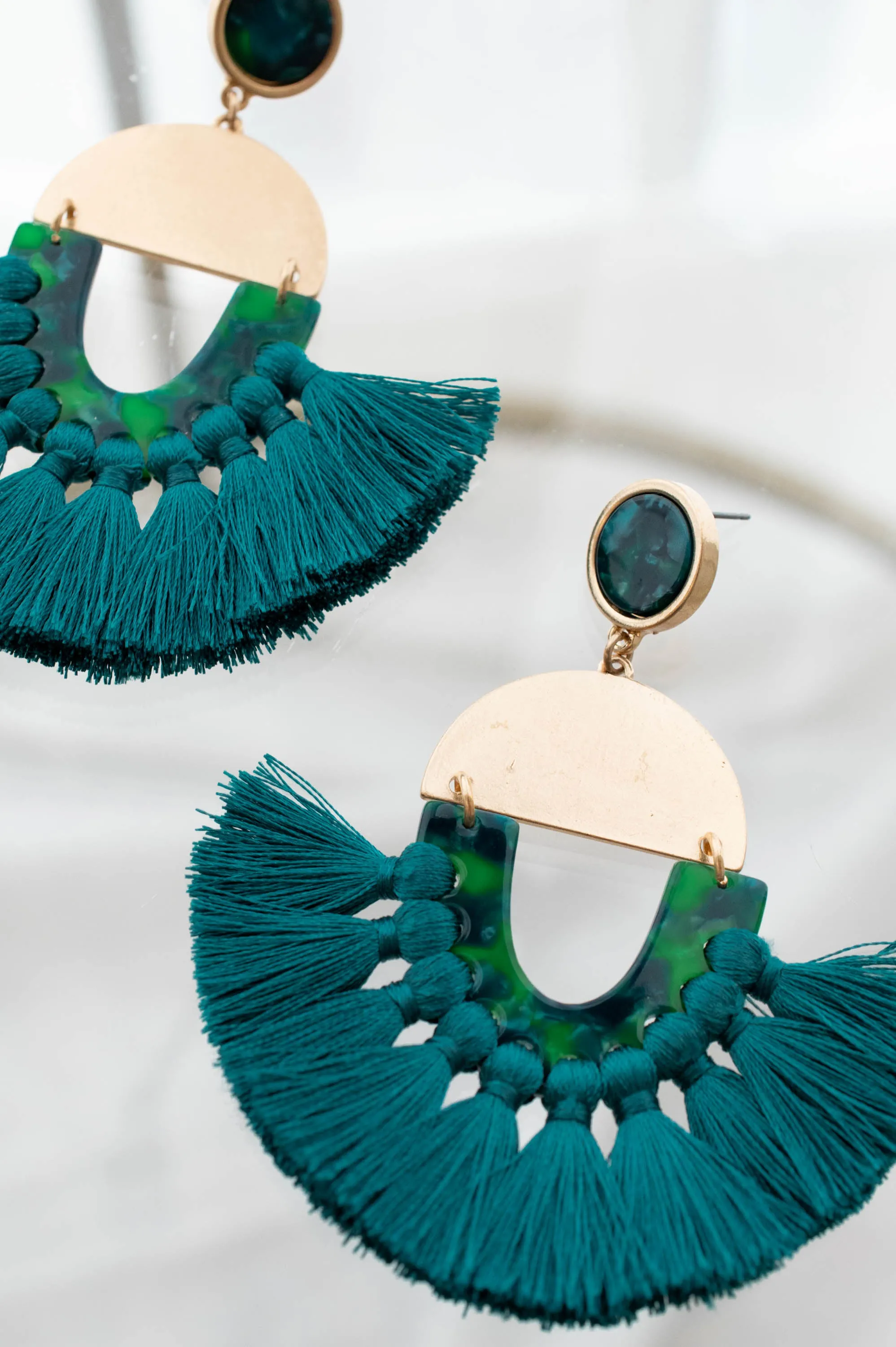 Vegas Style Earrings, Teal