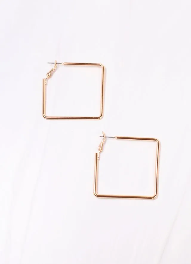 Wilder Square Hoop Earring GOLD