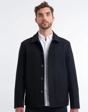 Wool Blend Overcoat in Black | Hallensteins NZ